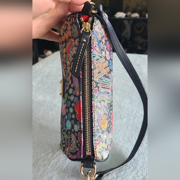 Dooney & Bourke Black Multicolor Doodle Wristlet - Picture 7 of 13